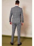 Marc Darcy Jerry Grey Check Suit Single Breasted Waistcoat - Suit & Tailoring