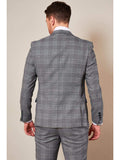 Marc Darcy Jerry Grey Check Suit Single Breasted Waistcoat - Suit & Tailoring