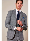 Marc Darcy Jerry Grey Check Suit Single Breasted Waistcoat - Suit & Tailoring