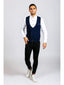 Marc Darcy Kelly Men's Blue Double Breasted Waistcoat