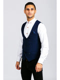 Marc Darcy Kelly Men’s Blue Double Breasted Waistcoat - Suit & Tailoring