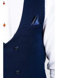 Marc Darcy Kelly Mens Blue Double Breasted Waistcoat - Suit & Tailoring