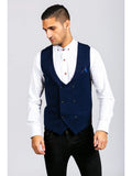 Marc Darcy Kelly Men’s Blue Double Breasted Waistcoat - Suit & Tailoring