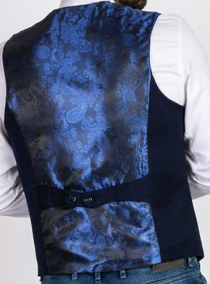 Marc Darcy Kelly Mens Blue Single Breasted Waistcoat - Suit & Tailoring