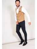 Marc Darcy Kelly Men’s Tan Double Breasted Waistcoat - 36 - Suit & Tailoring