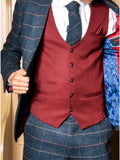 Marc Darcy Kelly Mens Wine Single Breasted Waistcoat - Suit & Tailoring