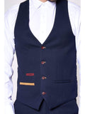 Marc Darcy LEE JD4 Navy Contrast Trim Waistcoat - 36 - Suit & Tailoring