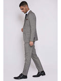 Marc Darcy Ross Grey Check Three Piece Suit - Suit & Tailoring