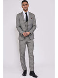 Marc Darcy Ross Grey Check Three Piece Suit - Suit & Tailoring