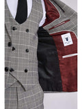 Marc Darcy Ross Grey Check Three Piece Suit - Suit & Tailoring