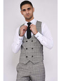 Marc Darcy Ross Grey Check Three Piece Suit - Suit & Tailoring