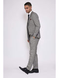 Marc Darcy Ross Grey Check Three Piece Suit - Suit & Tailoring