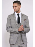 Marc Darcy Ross Grey Check Three Piece Suit - Suit & Tailoring