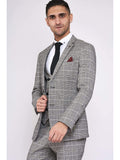 Marc Darcy Ross Grey Check Three Piece Suit - Suit & Tailoring