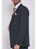 Marc Darcy Scott Blue Check Three Piece Suit