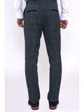 Marc Darcy Scott Blue Check Tweed Trousers - Suit & Tailoring