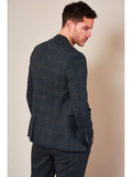 Marc Darcy Scott Blue Tweed Check Blazer - Suit & Tailoring