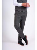 Marc Darcy Scott Grey Check Tweed Trousers - Suit & Tailoring