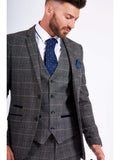 Marc Darcy Scott Grey Tweed Check Blazer - Suit & Tailoring