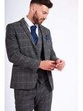 Marc Darcy Scott Grey Tweed Check Blazer - Suit & Tailoring