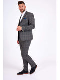 Marc Darcy Scott Grey Tweed Check Three Piece Suit - Suit & Tailoring