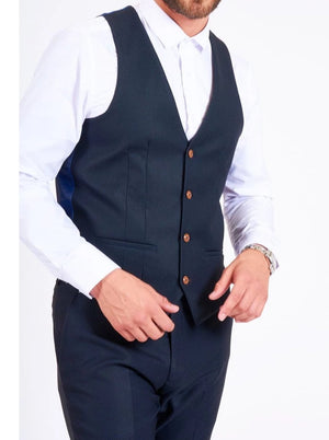 MAX - Navy Single Breasted Waistcoat - 34R - Suit & Tailoring