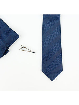 Navy Stripe Tie Set - Accessories