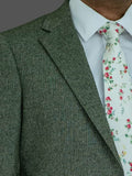 Skopes Jude Sage Green Herringbone Tweed 3 Piece Suit - Suits