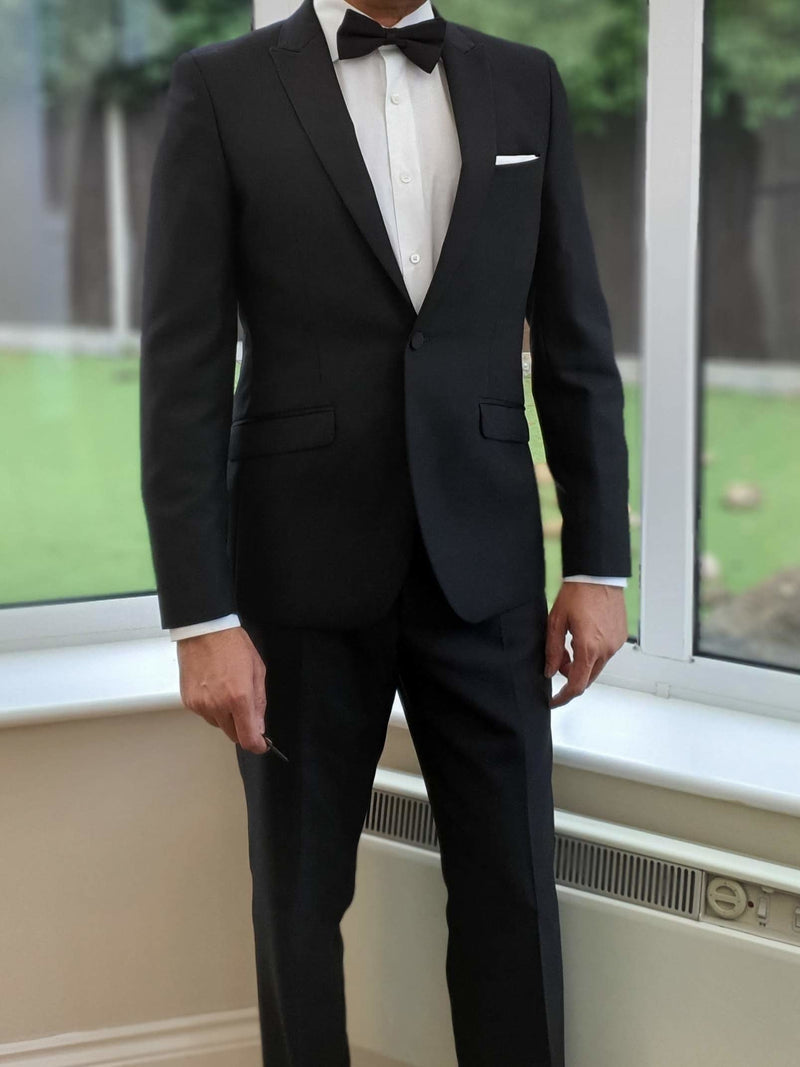 Menswearr Essentials Black Slim Fit Two Piece Premier Dinner Suit