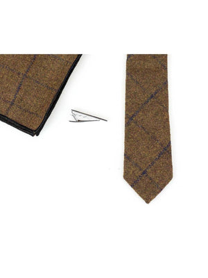 Tobacco Check Tweed Tie Set - Accessories