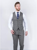 Torre Mens 3 Piece Grey 100% Wool Donegal Tweed Suit - Suit & Tailoring