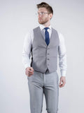 Torre Mens Classic Grey Dog tooth Waistcoat - Suit & Tailoring