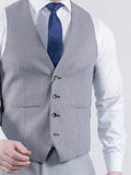 Torre Mens Classic Grey Dog tooth Waistcoat - Suit & Tailoring