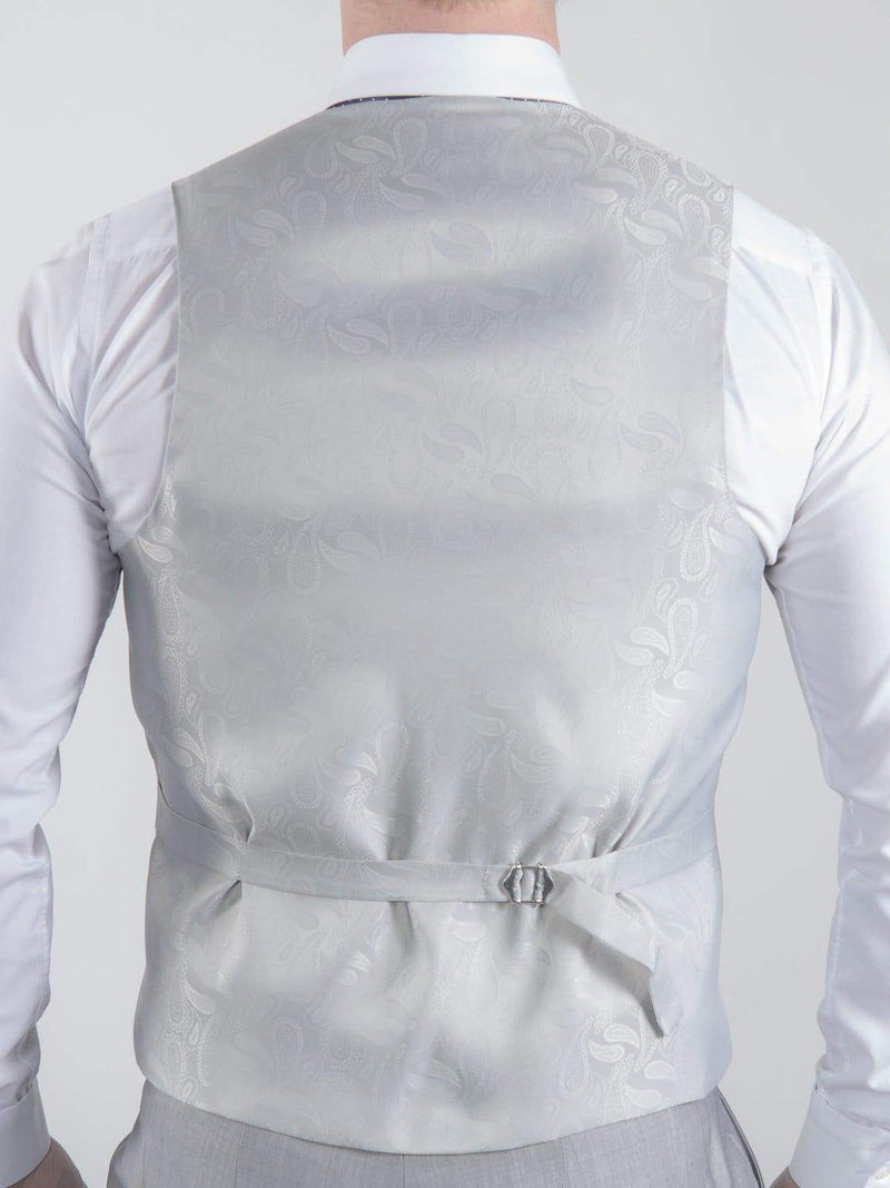 Torre Mens Light Weight Pearl Grey Mohair Waistcoat - Suit & Tailoring