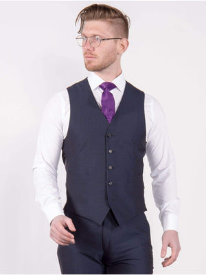 Torre Navy Mohair Waistcoat - Suit & Tailoring