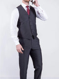 Wedding Special Torre Mohair Tailored Fit Charcoal Suit Trousers - Suit & Tailoring